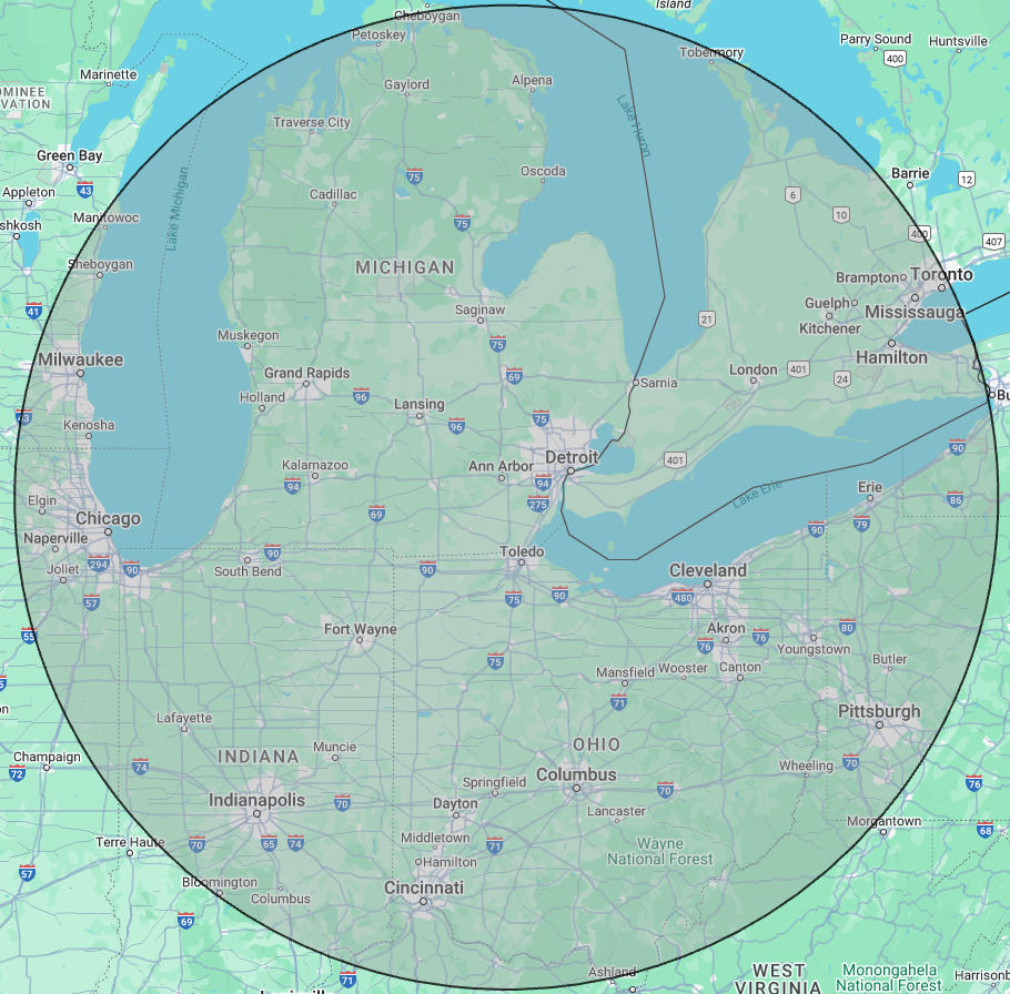 C4M vehicle buy and pickup area map